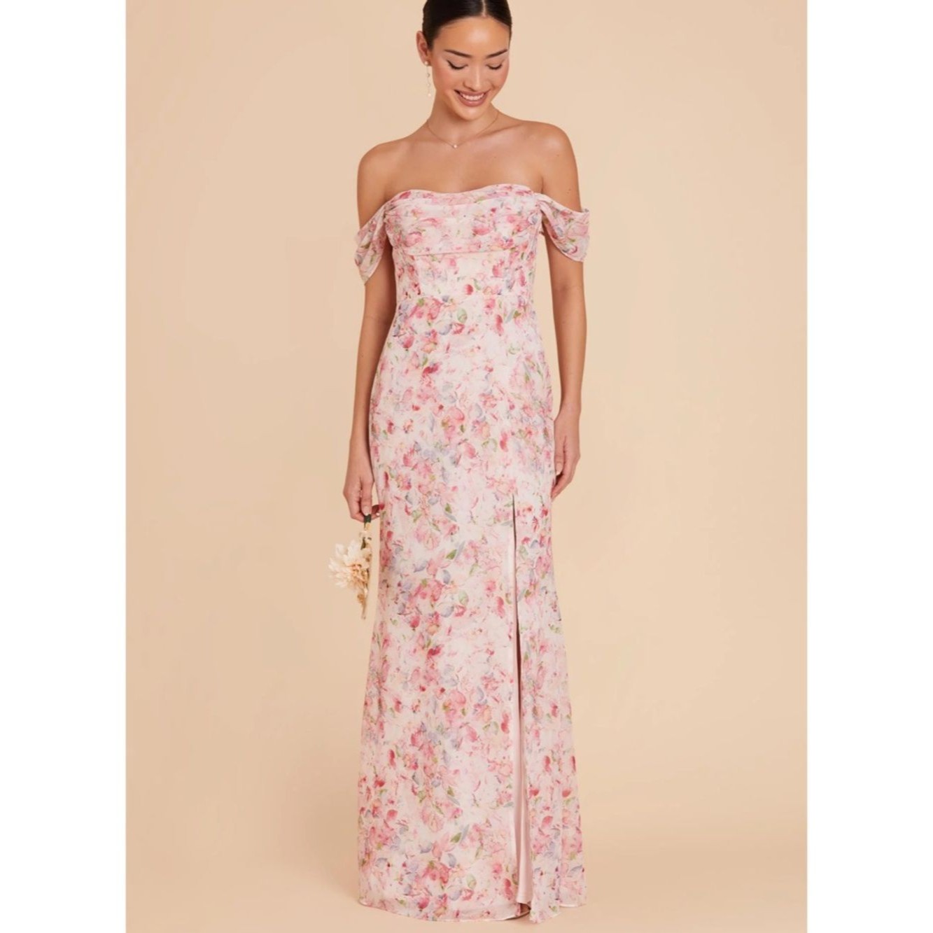 Nwt Birdy Grey Mira Dress In Chiffon Pink Falling Petals